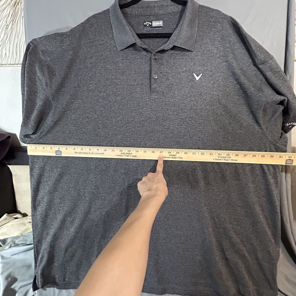 Callaway Men's Polo Golf Shirt 4XL Big & Tall Gray Opti-Dri - Picture 5 of 9